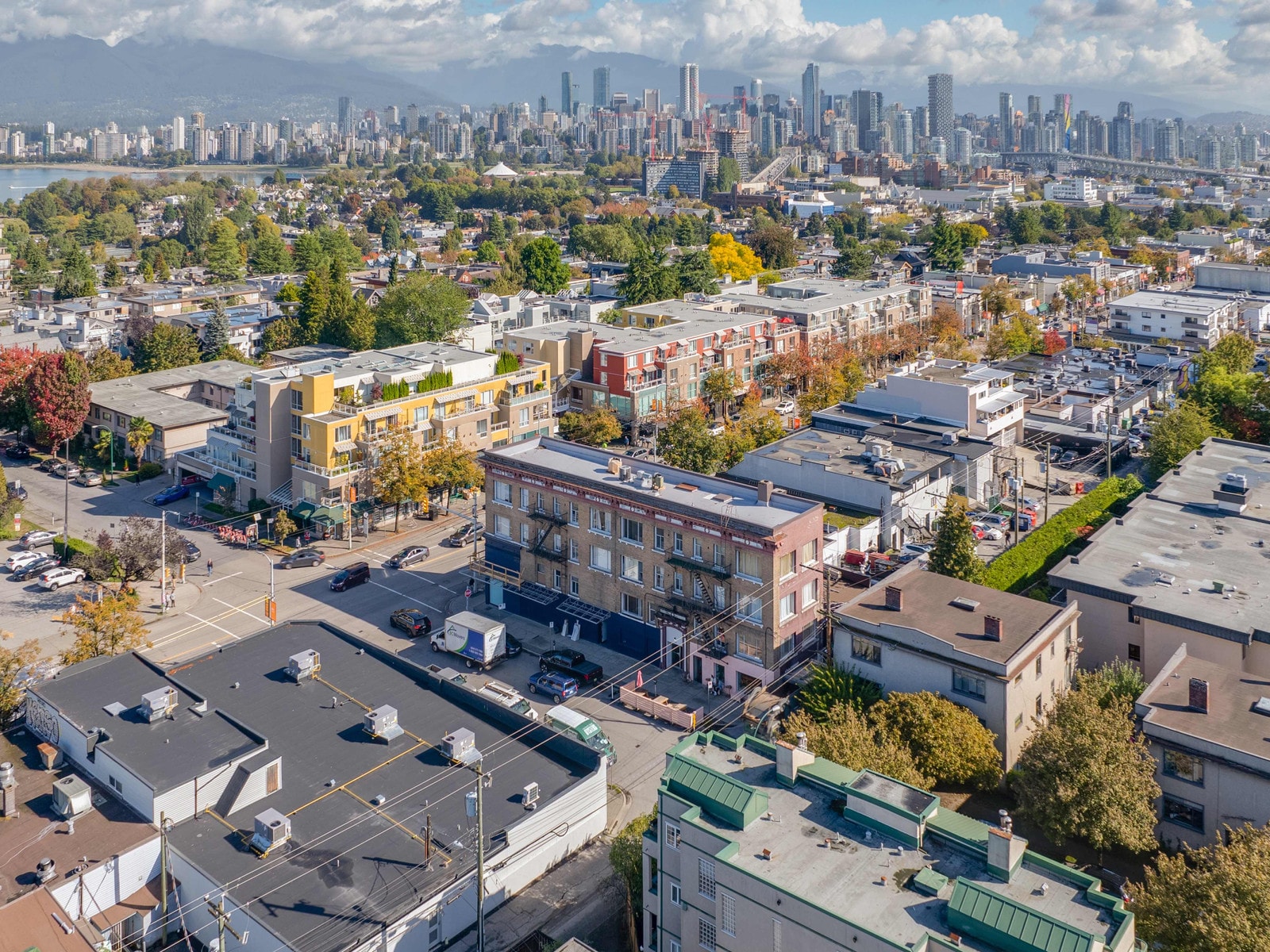 2020 Vine Street from Above with Downtown Vancouver in the Background